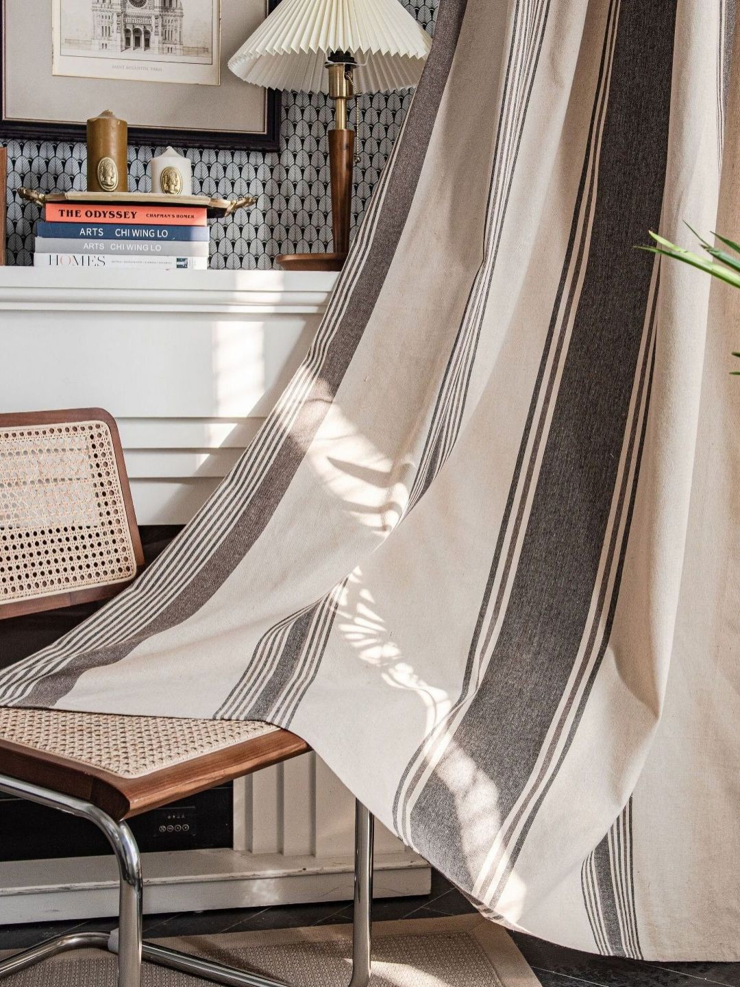 Huesland Beige & Black Floral Room Darkening Window Curtain-picture-17