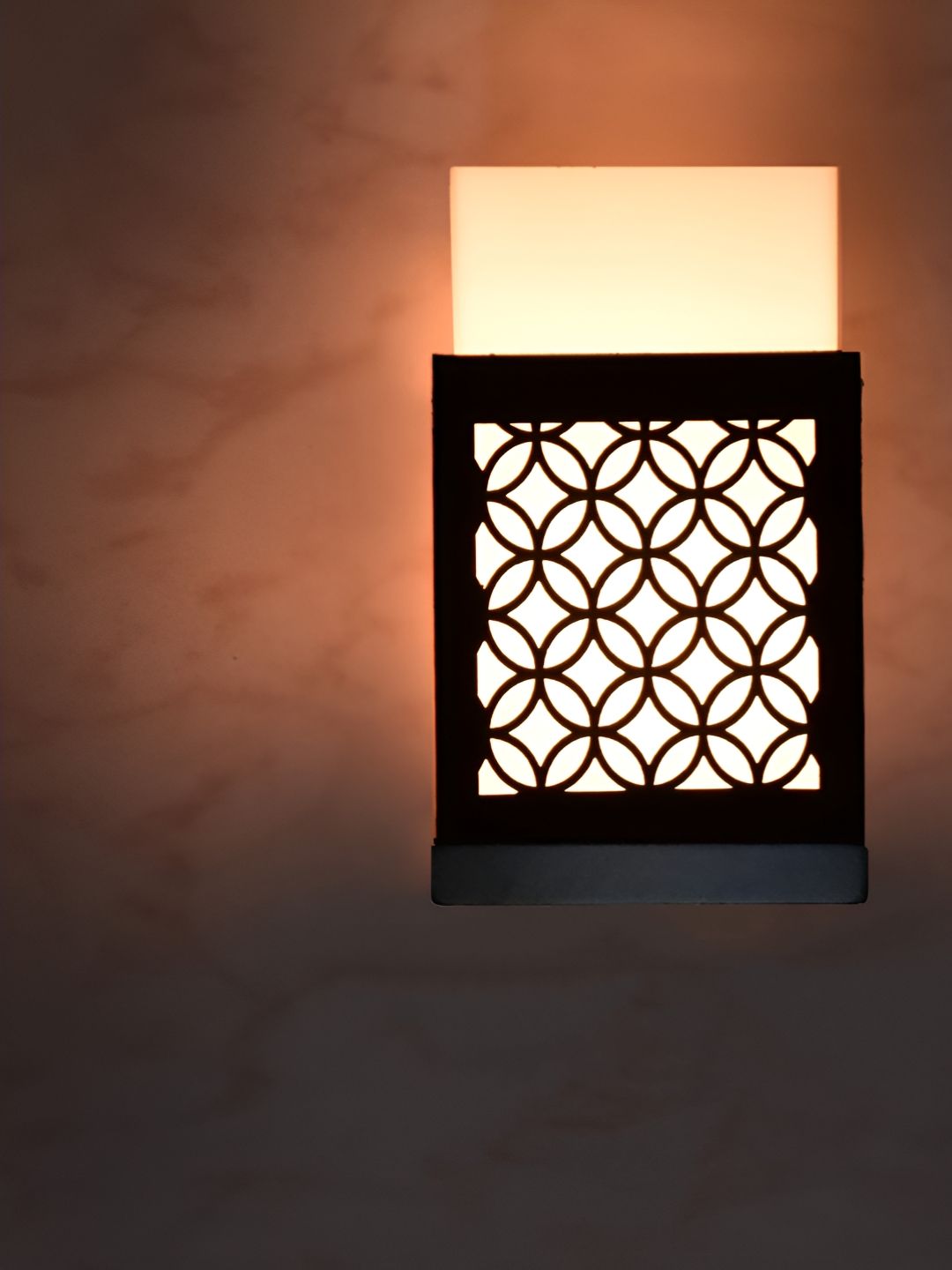 Gojeeva Black & White Textured Contemporary Wooden Rectangle Shaped Wall Lamp-picture-12