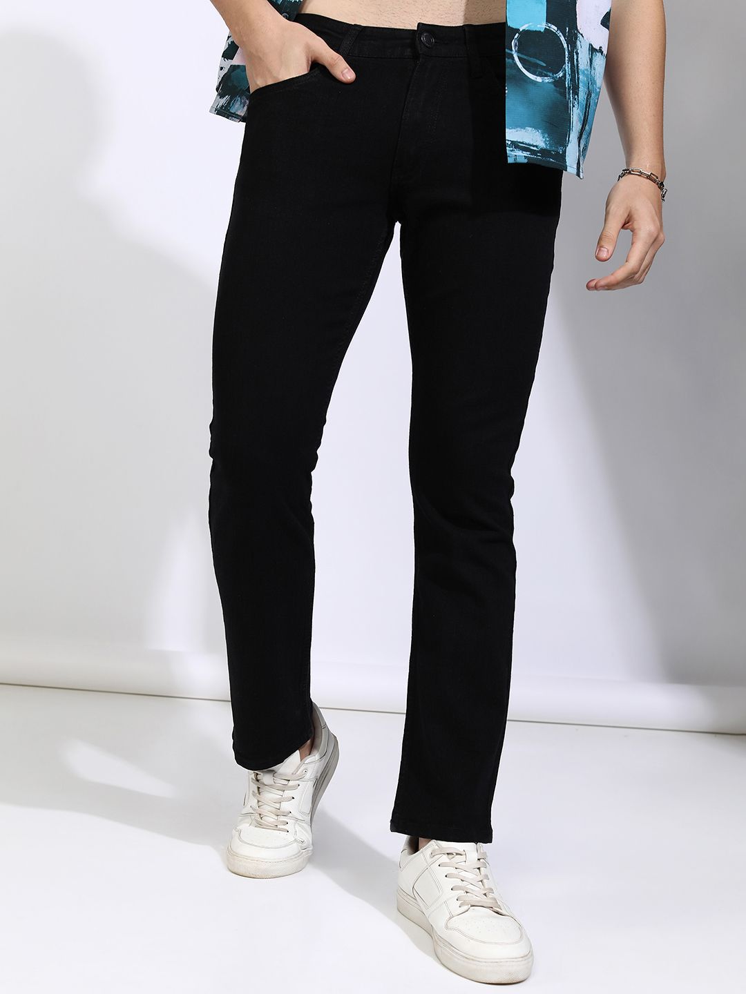 HIGHLANDER Men Straight Fit Mid-Rise Stretchable Jeans-picture-38