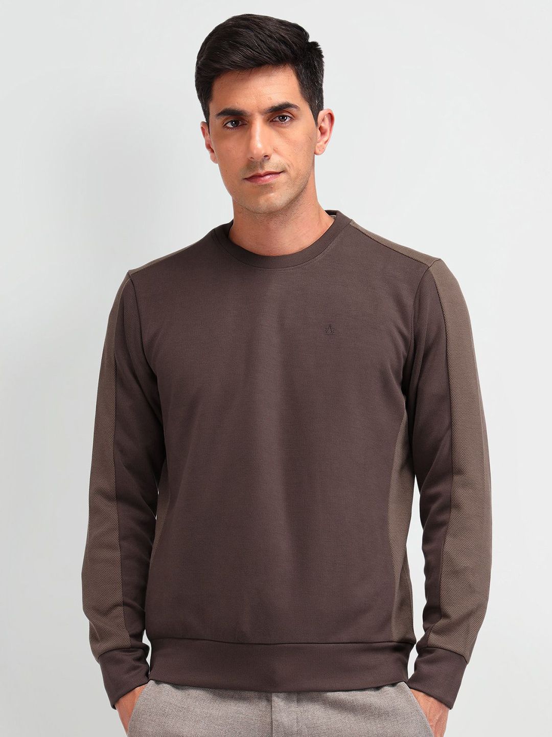 Arrow Men Brand Logo Self Design Cotton Sweatshirt-picture-40