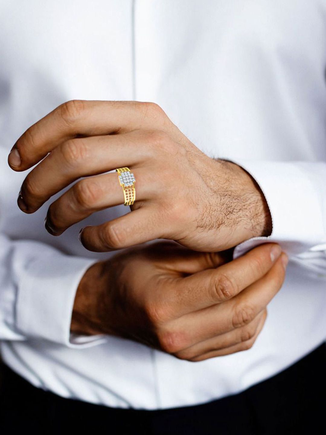 KISNA DIAMOND AND GOLD JEWELLERY Men 18KT Finger Ring Diamond 0.29 carat-picture-10