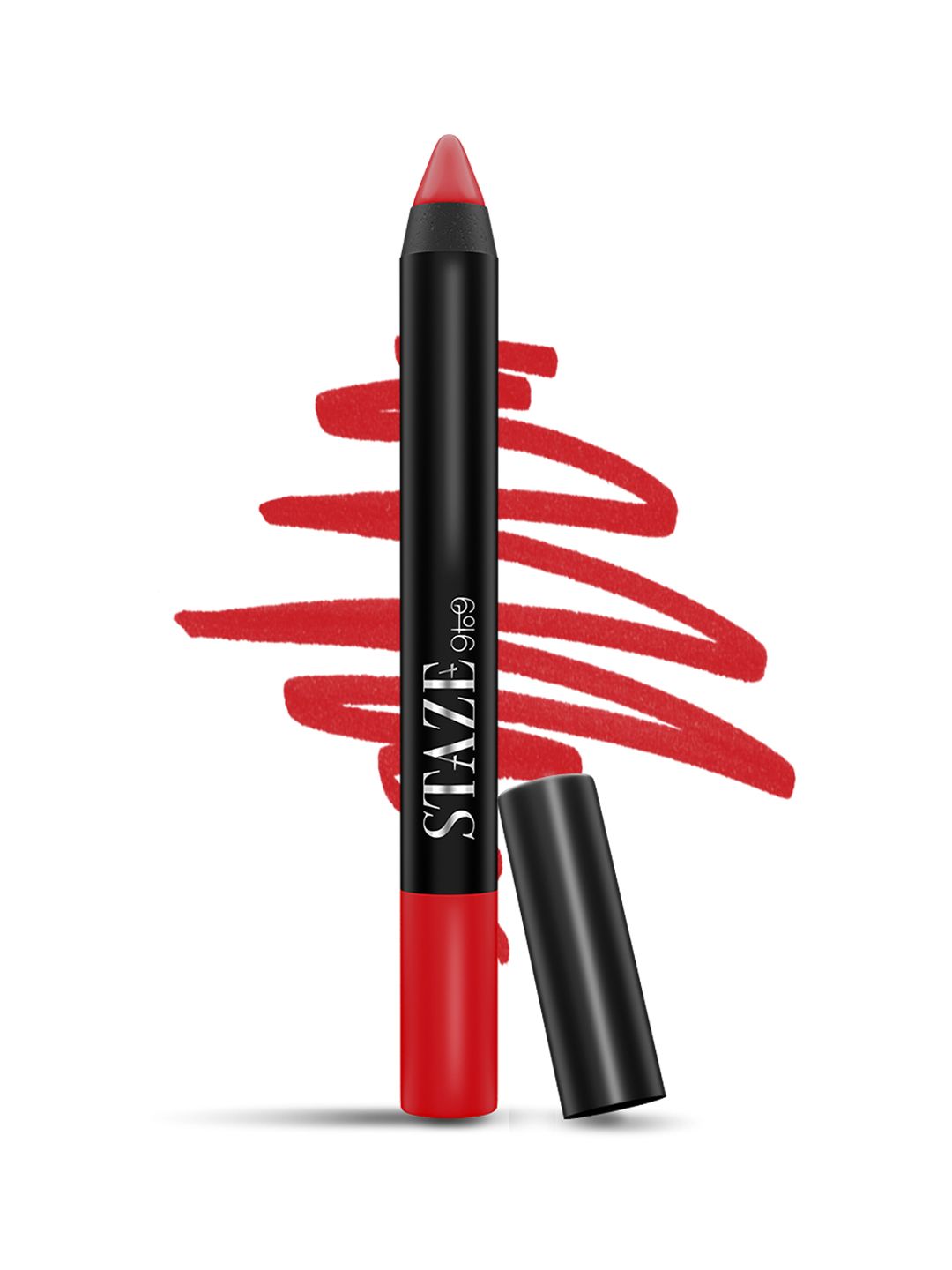 STAZE Pout On Matte Finish Smudgeproof Lip Crayon with Jojoba Oil - Red Hot Baby 11-image-48