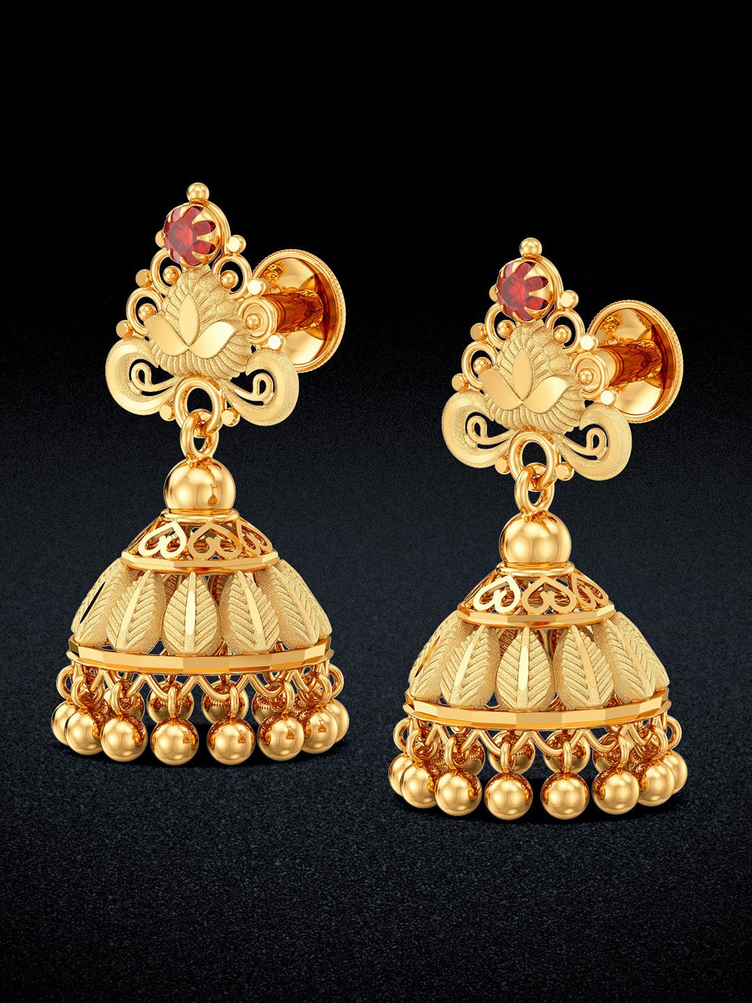 Joyalukkas Yellow Gold 22KT Earrings Gold-picture-11