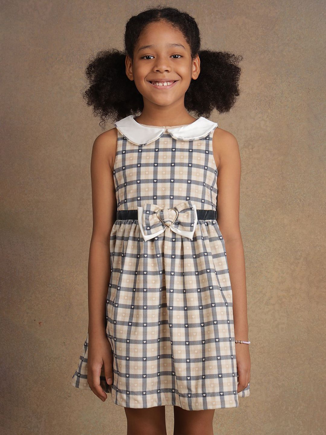 One Friday Checked Peter Pan Collar A-Line Dress-picture-37