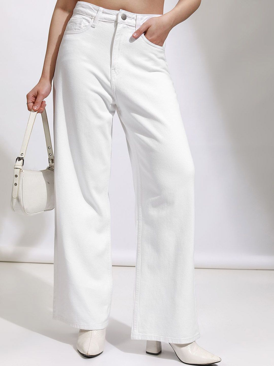 Tokyo Talkies Women Wide Leg High-Rise Cotton Jeans-image-9