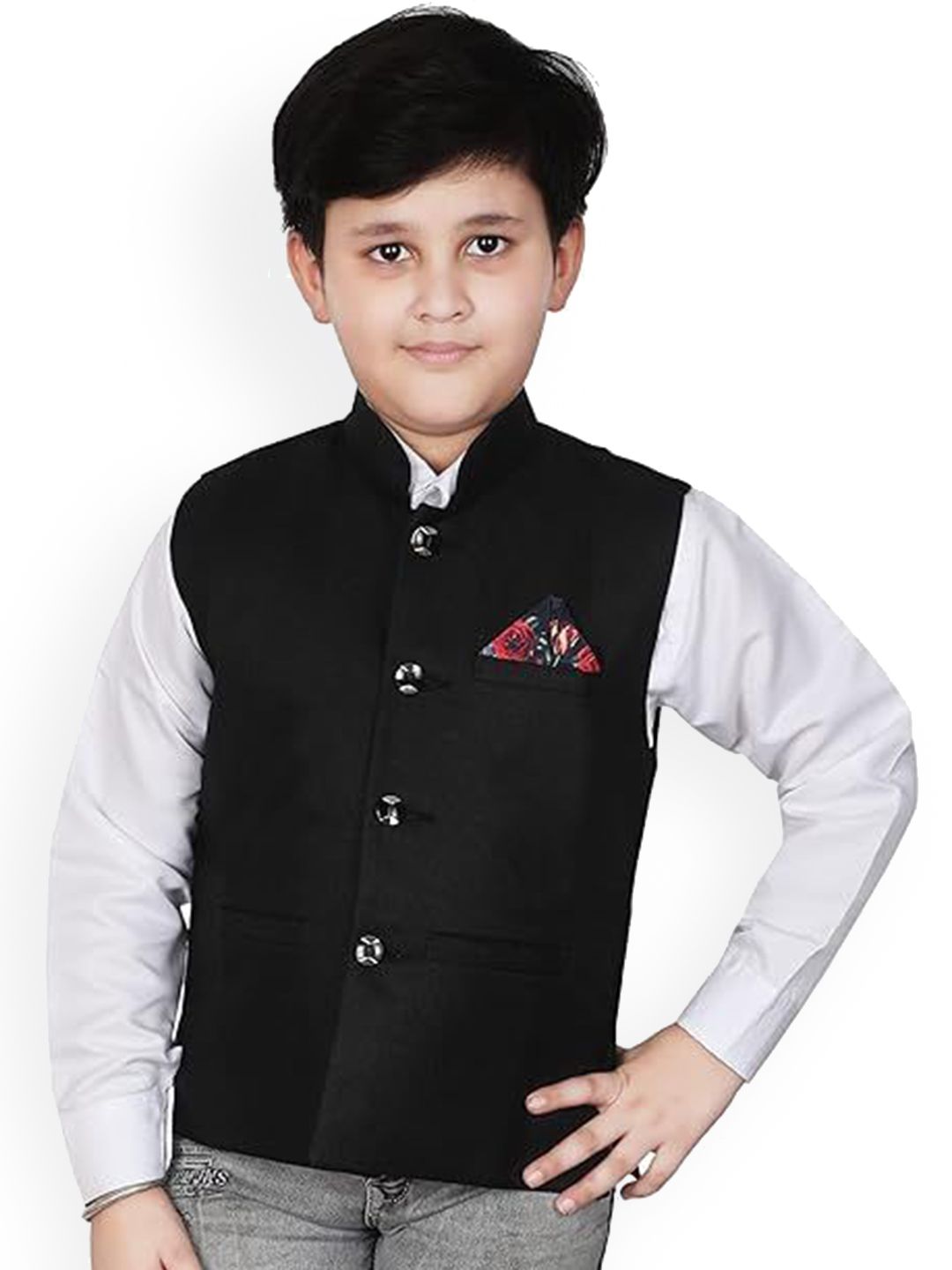 Eliq Kids Sleeveless Nehru Jacket-picture-10