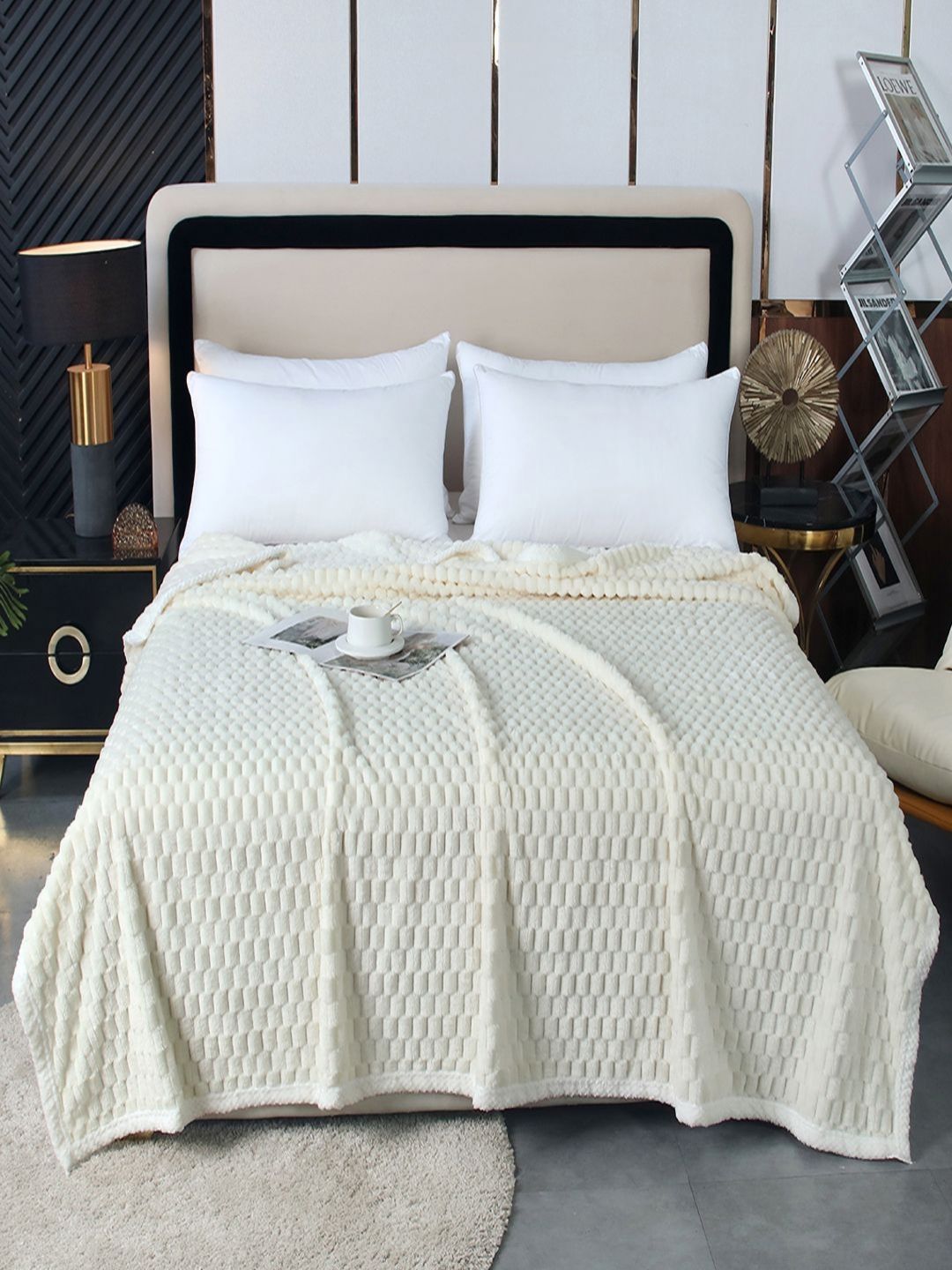 JC HOME White AC Room 300 GSM Double Bed Blanket-picture-32