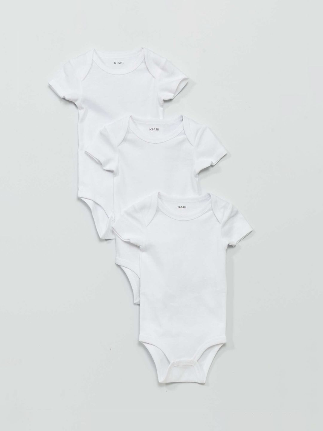 KIABI Infant Girls Pack Of 3 Pure Cotton Bodysuit-picture-0