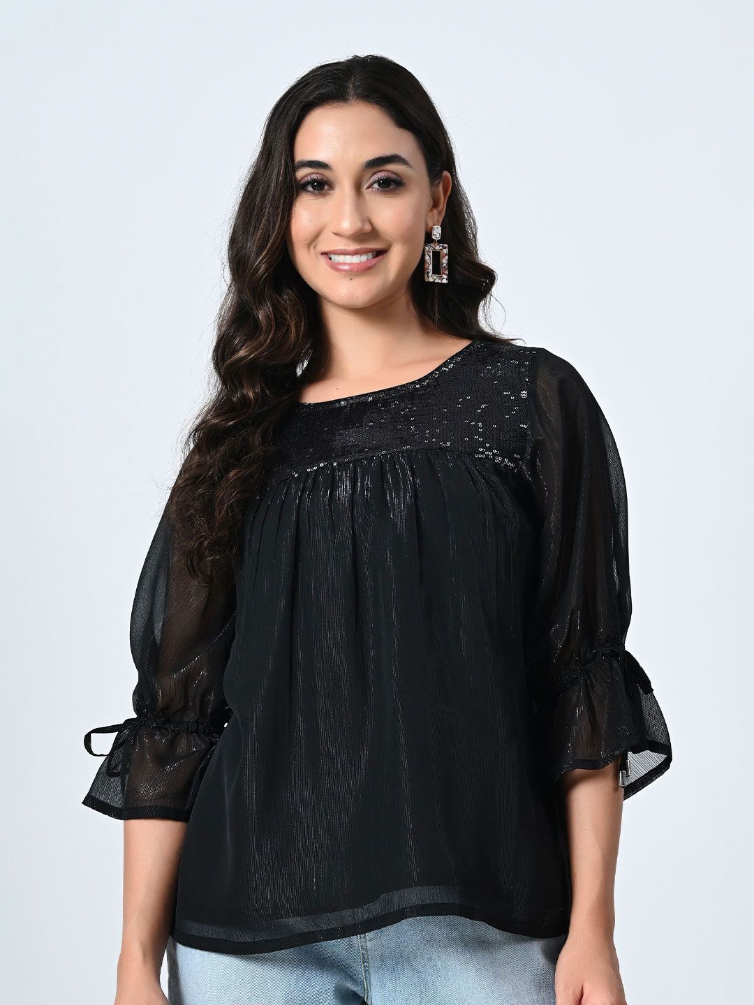 BAESD Women Embellished Bell Sleeves Top-picture-18