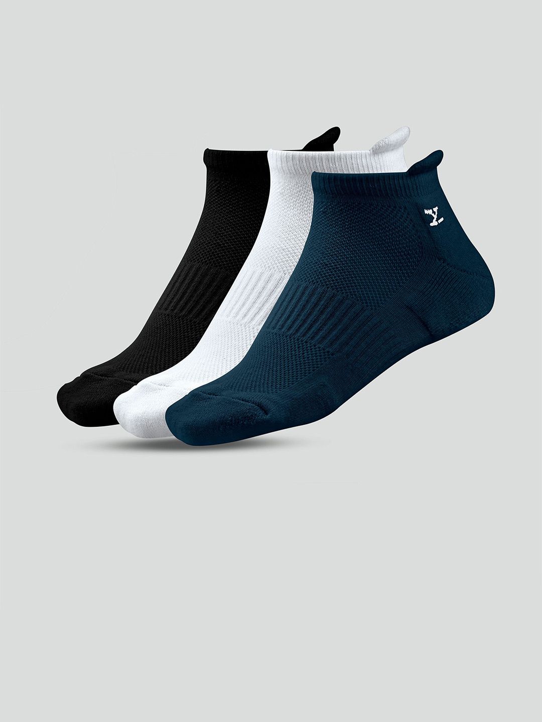 XYXX Men Pack Of 3 Ankle Length Cotton Socks-picture-10