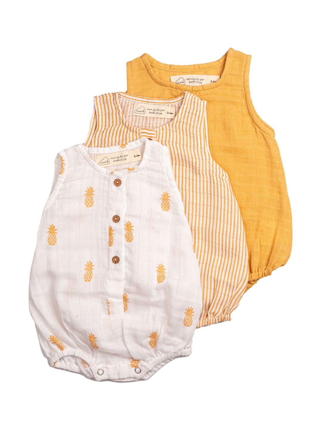 Masilo Kids Pack Of 3 Printed Bodysuit-picture-15