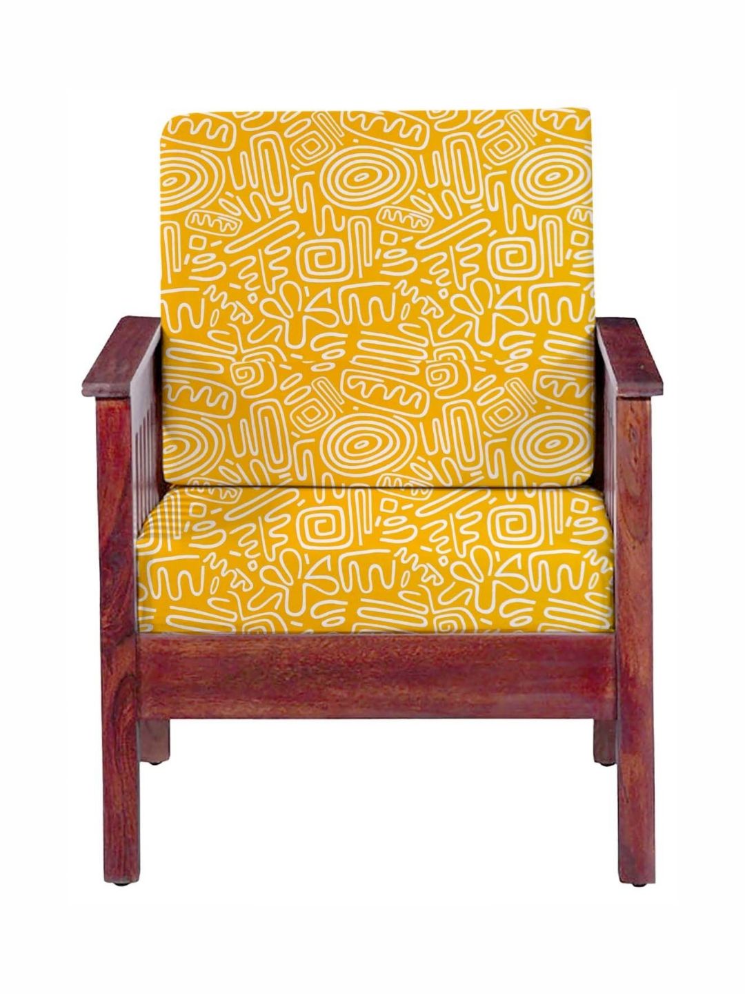 Lazi Yellow Polyester Sofa Cover-image-24