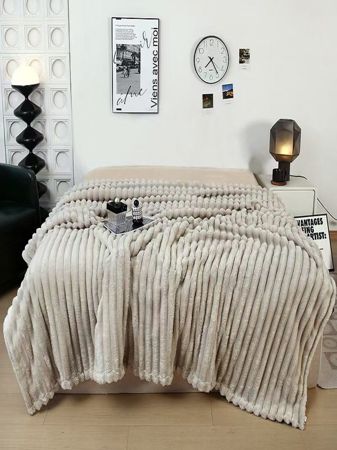 JC HOME Khaki AC Room 300 GSM Double Bed Blanket-picture-30
