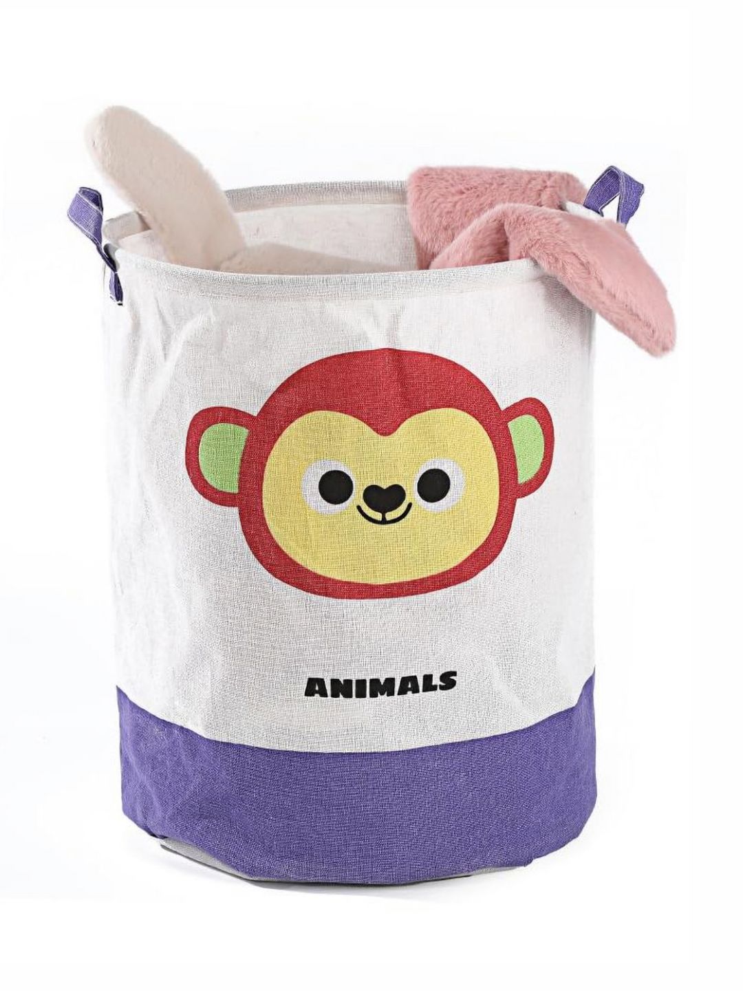 HOUSE OF QUIRK White & Purple Printed Cotton Laundry Bags-image-15