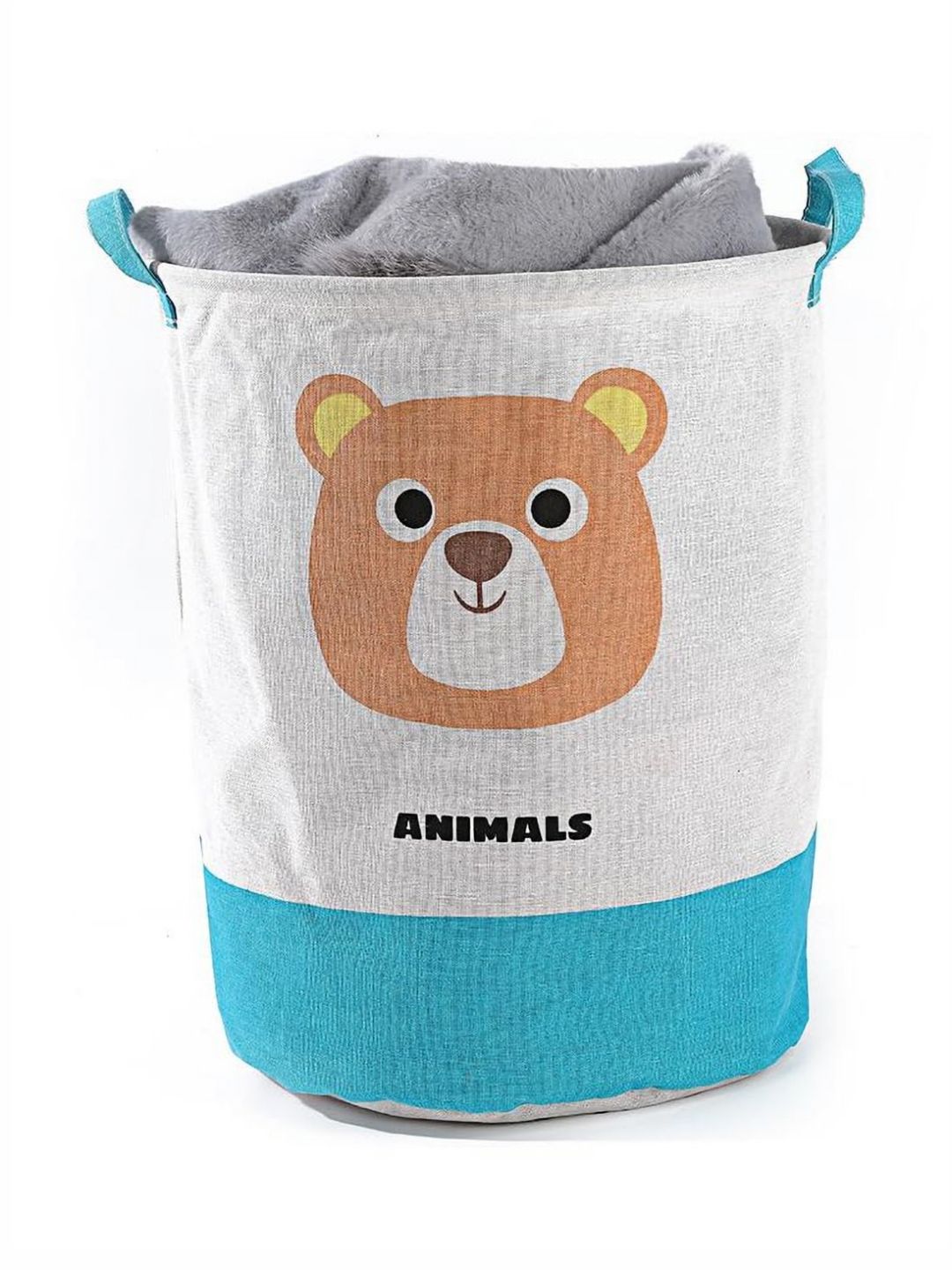 HOUSE OF QUIRK Blue & White Cotton Printed Laundry Bag-image-48
