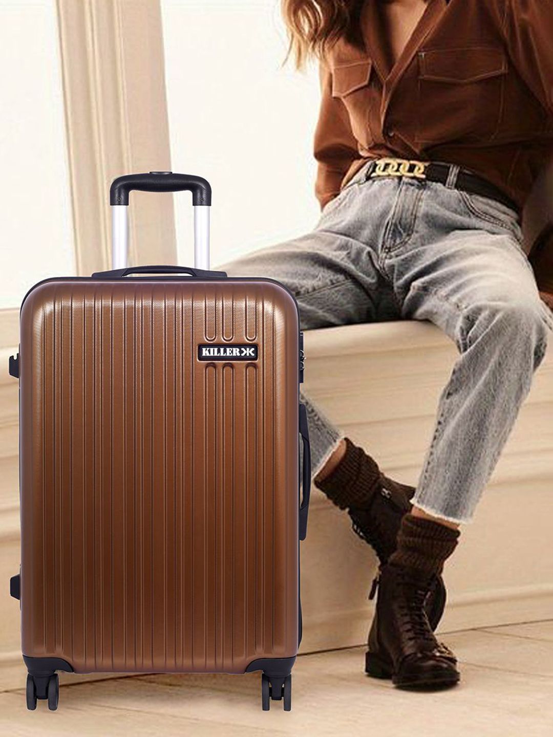 Killer Textured Hard-Sided Cabin Trolley Bag-picture-42