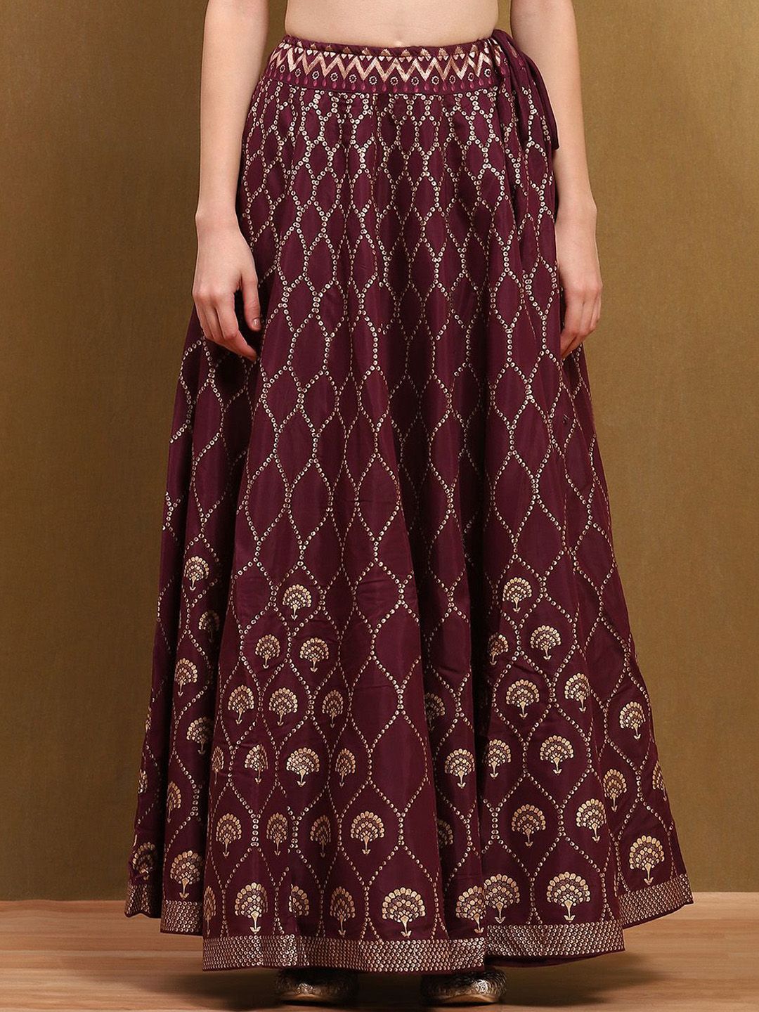 Biba Women Embellished Flared Maxi Skirt-picture-42