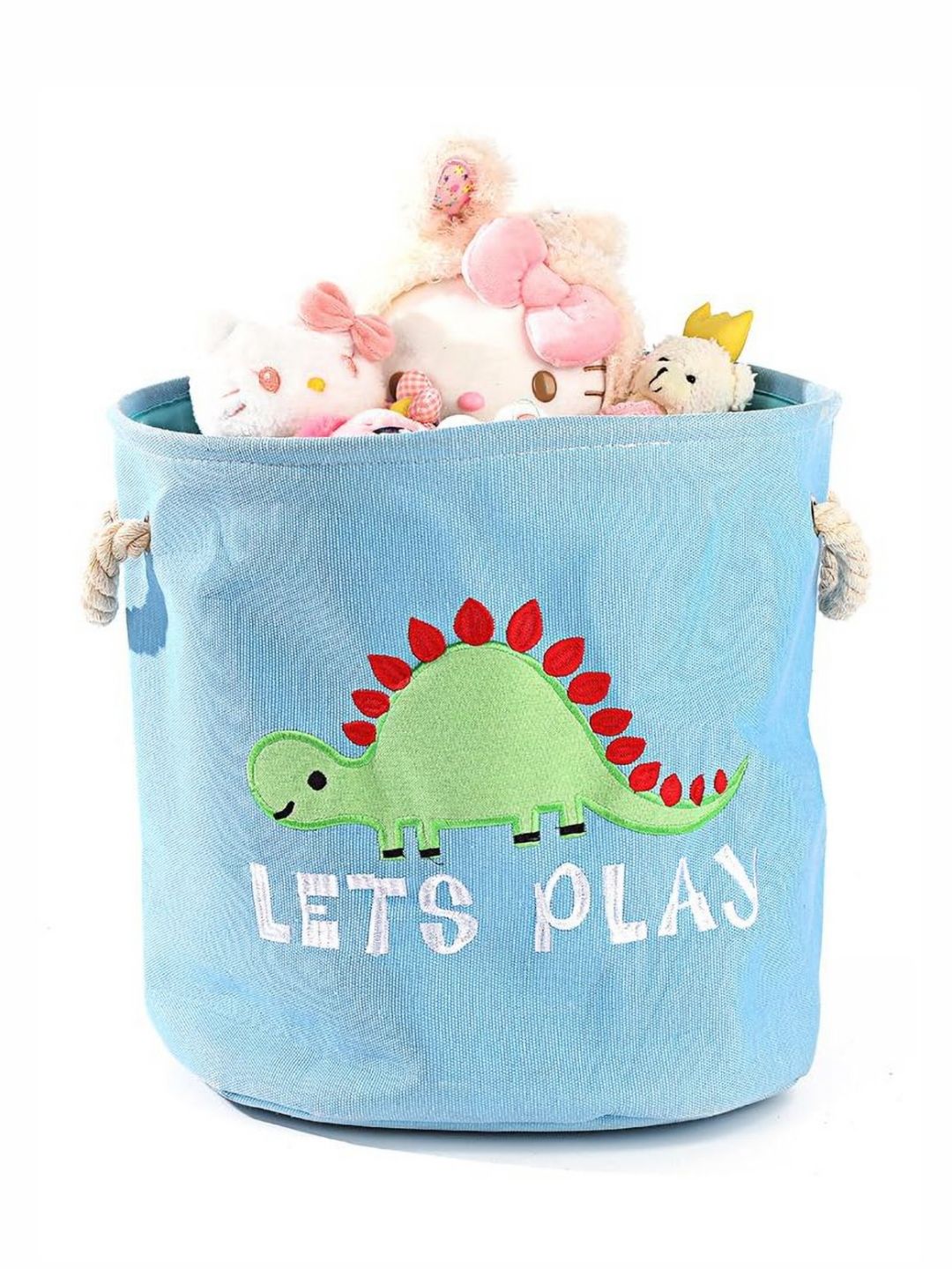 HOUSE OF QUIRK Blue and Green Cotton Printed Laundry Bag-picture-13