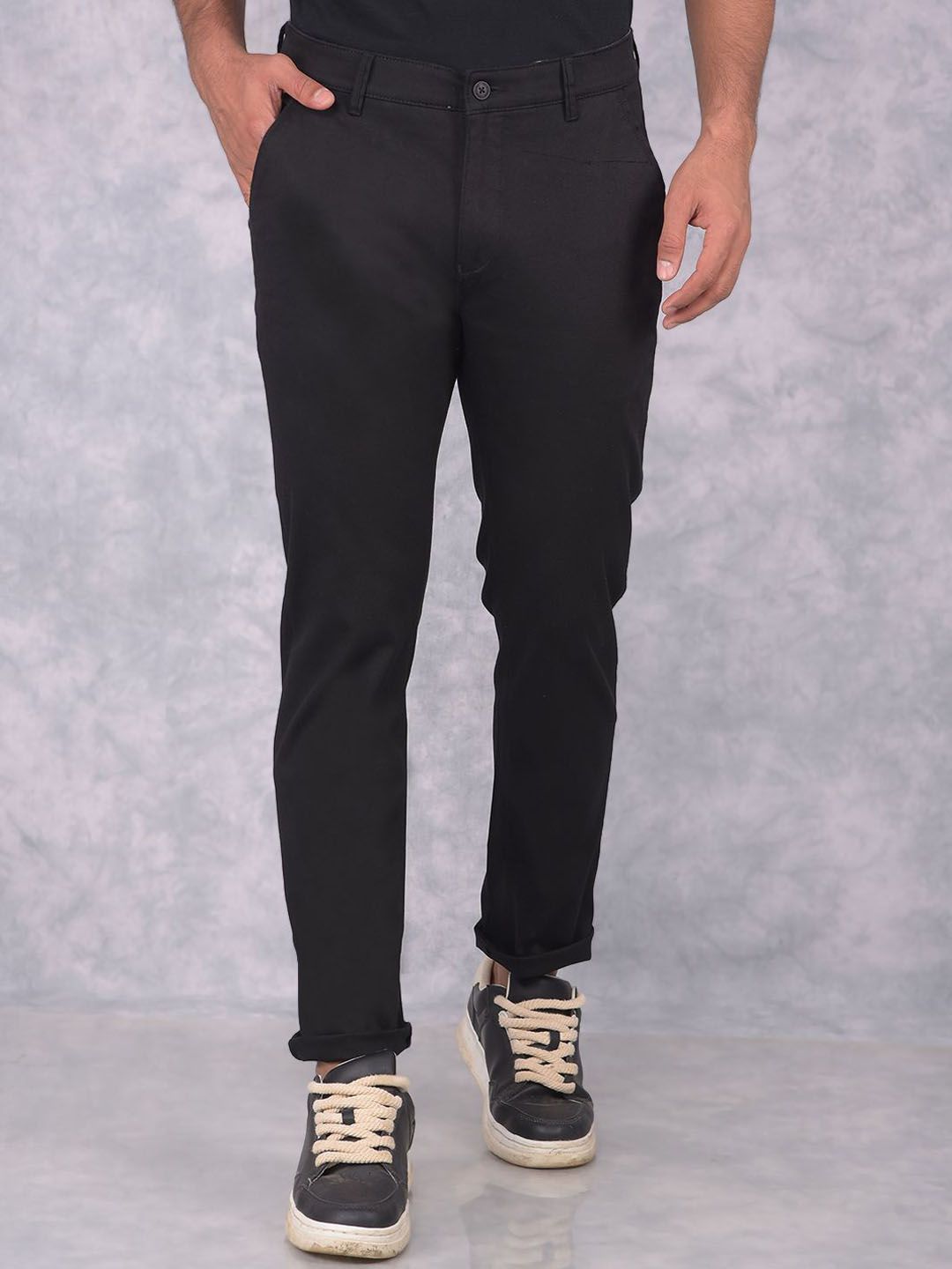 Crimsoune Club Men Smart Slim Fit Cotton Chinos Trousers-picture-33