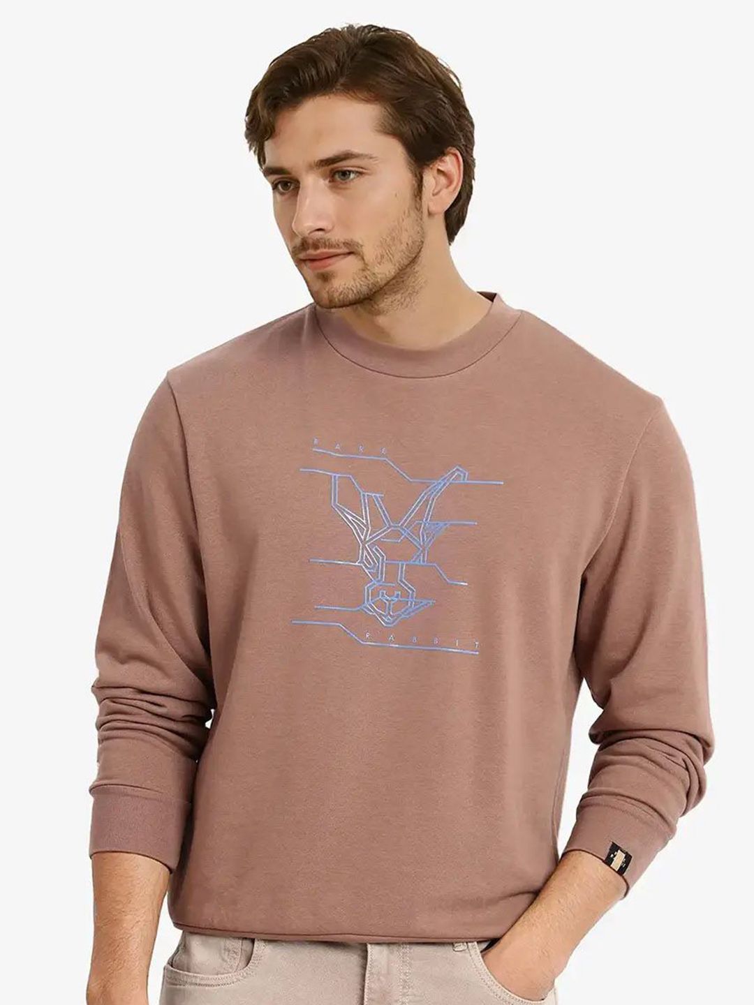 RARE RABBIT Men Printed Round Neck Cotton Sweatshirt-picture-28