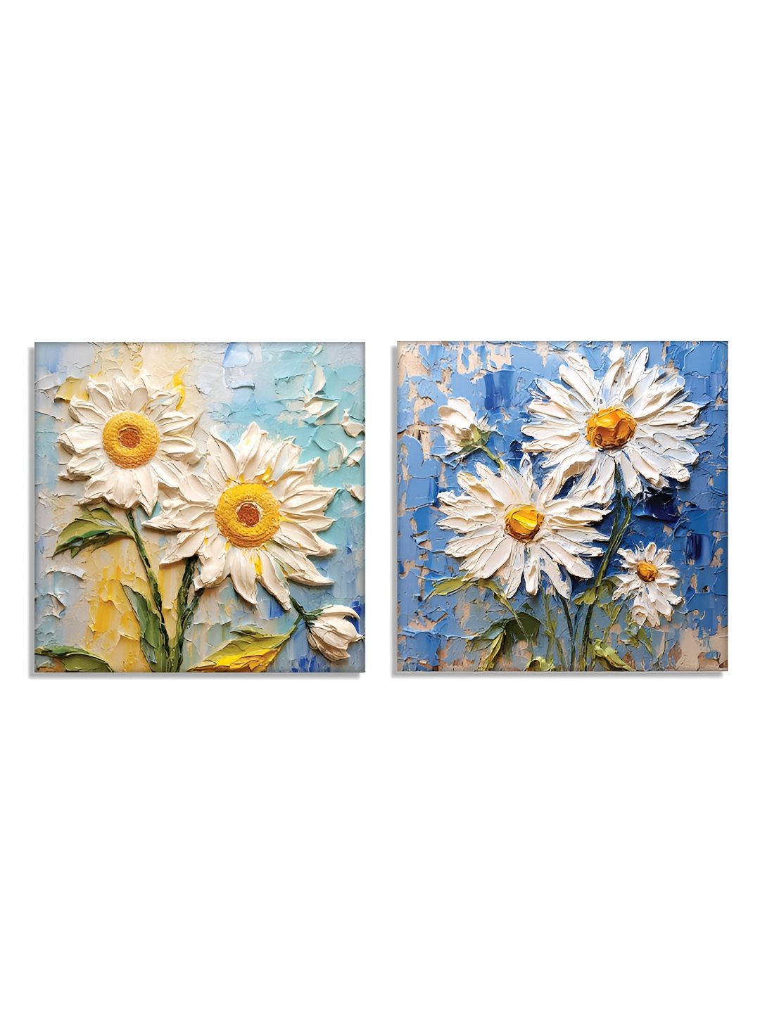 RANDOM Blue & White 2 Pieces Canvas Floral Wall Paintings-picture-30