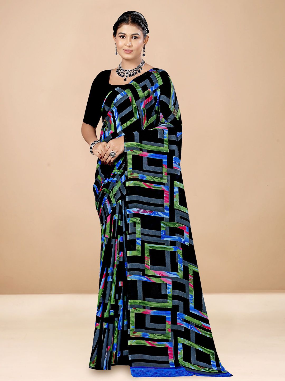 anouk rustic Anouk Poly Georgette Saree-picture-22