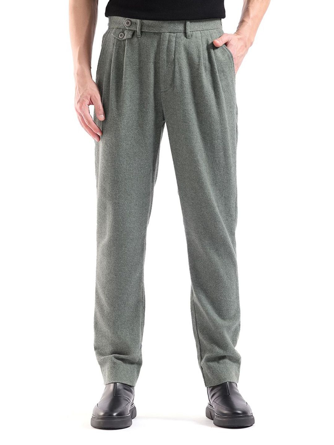 RARE RABBIT Men Mid-Rise Cotton Regular Trousers-picture-20