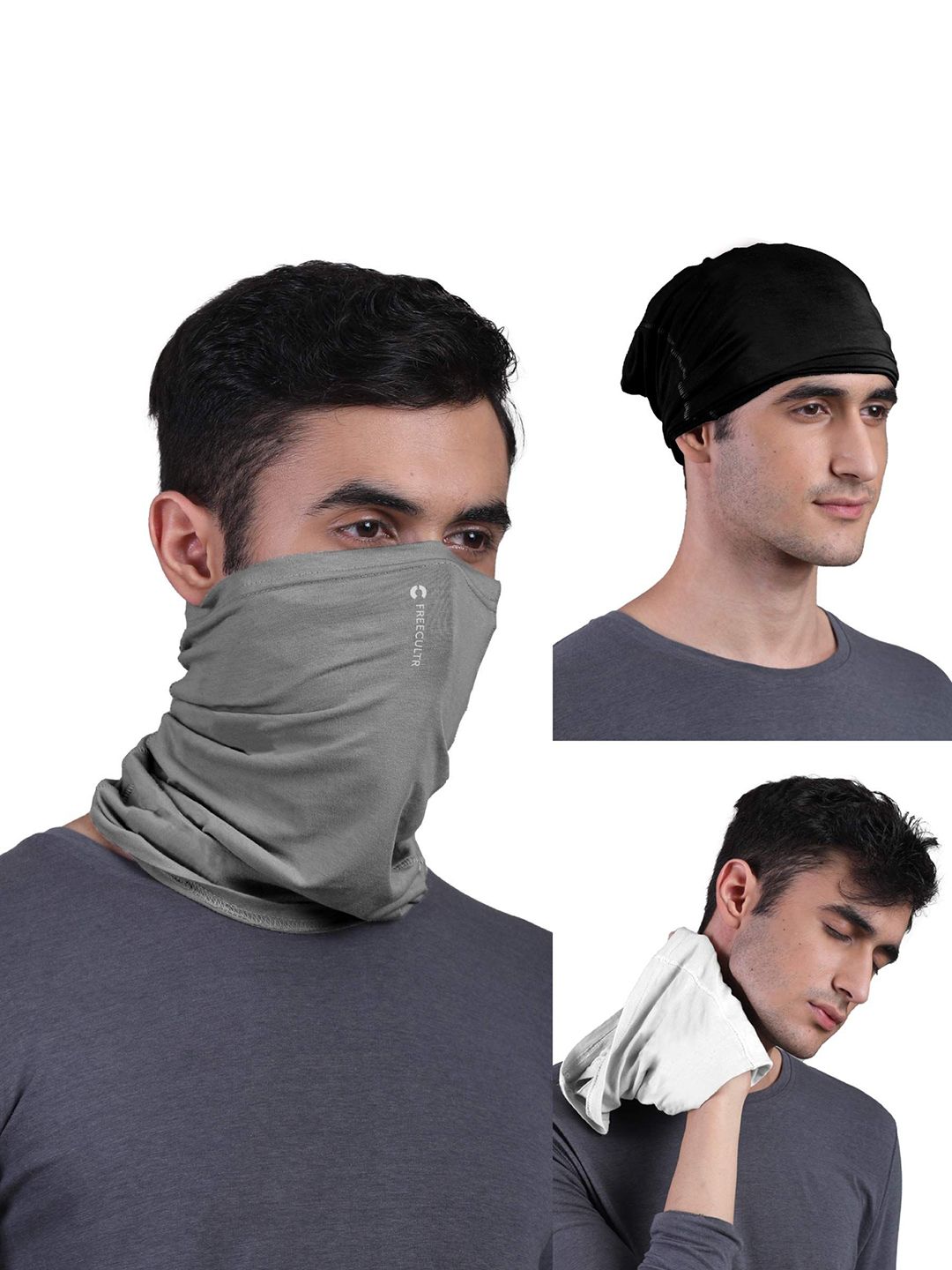 FREECULTR Unisex Pack Of 3 Printed Anti Microbial Multipurpose Bandana Headband-picture-41