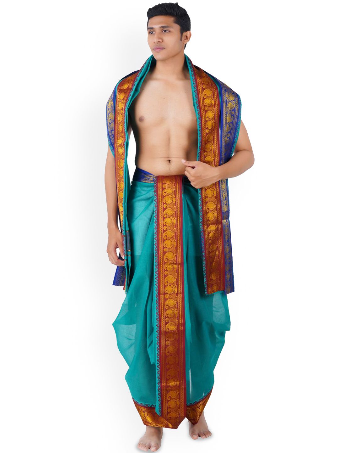 Ethazh Men Cotton Panjakacham with Angavastram-picture-24