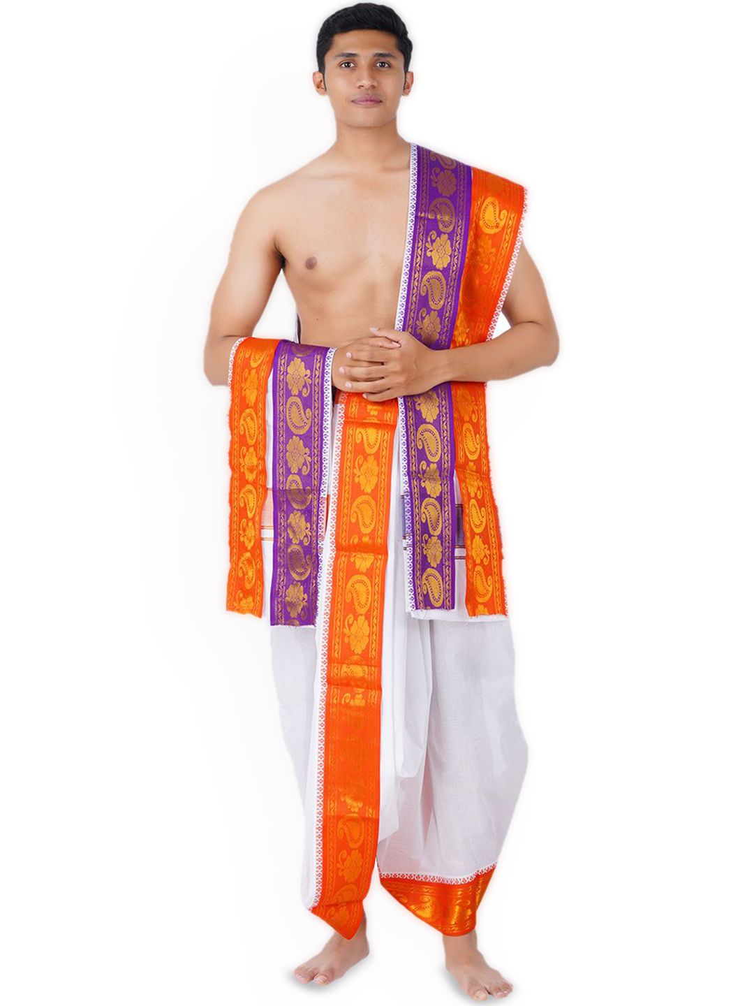 Ethazh Men Cotton Panjakacham with Angavastram-picture-34