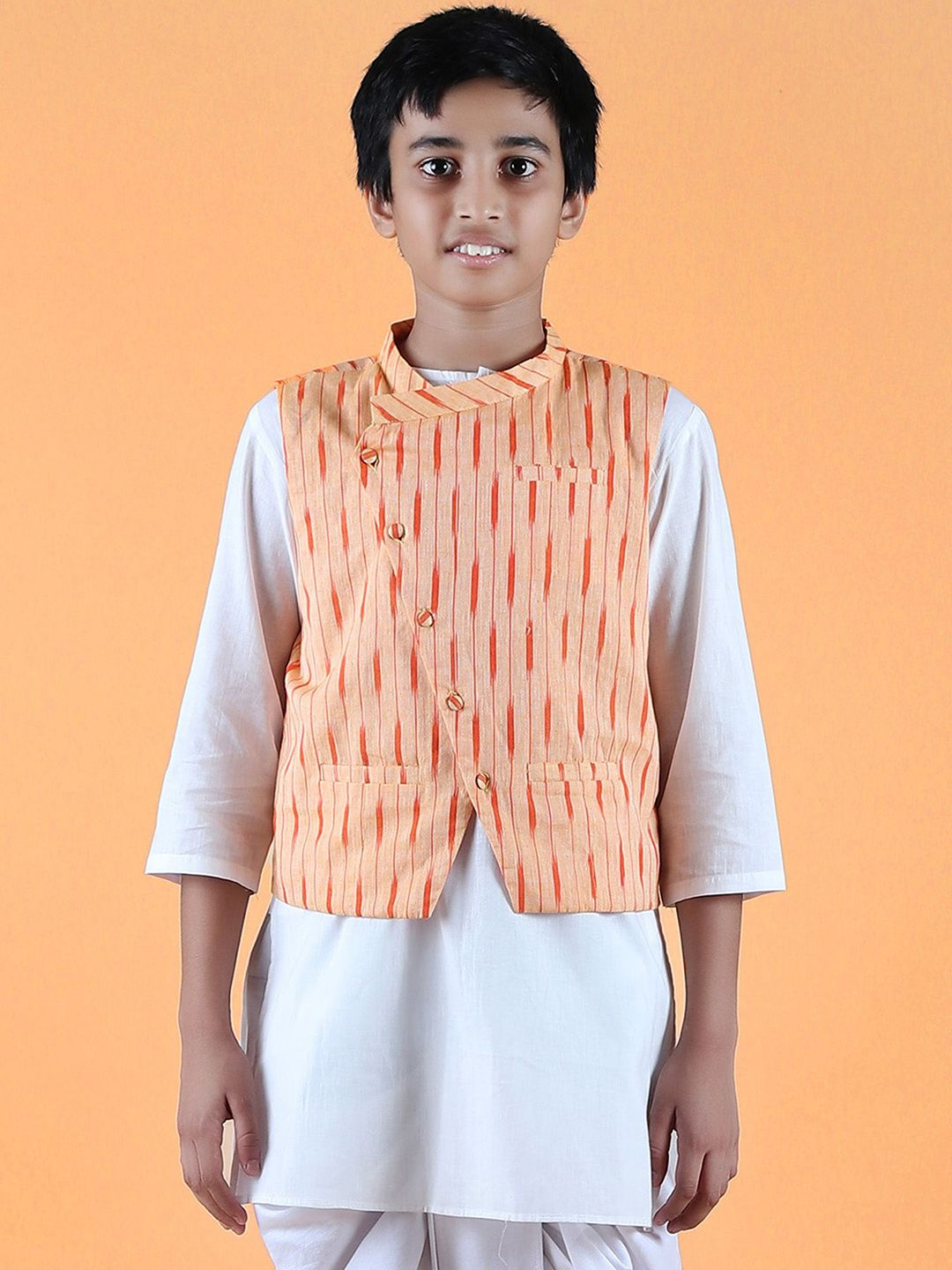 TJORI Boys Printed Woven Pure Cotton Nehru Jackets-picture-35