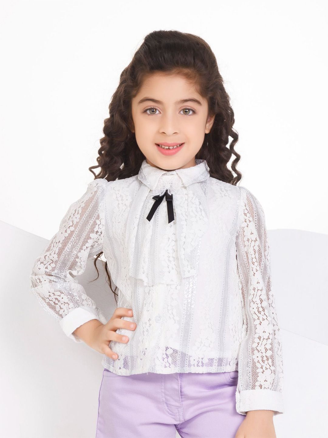 Peppermint Girls Casual Long Sleeves Party Lace Top-image-49