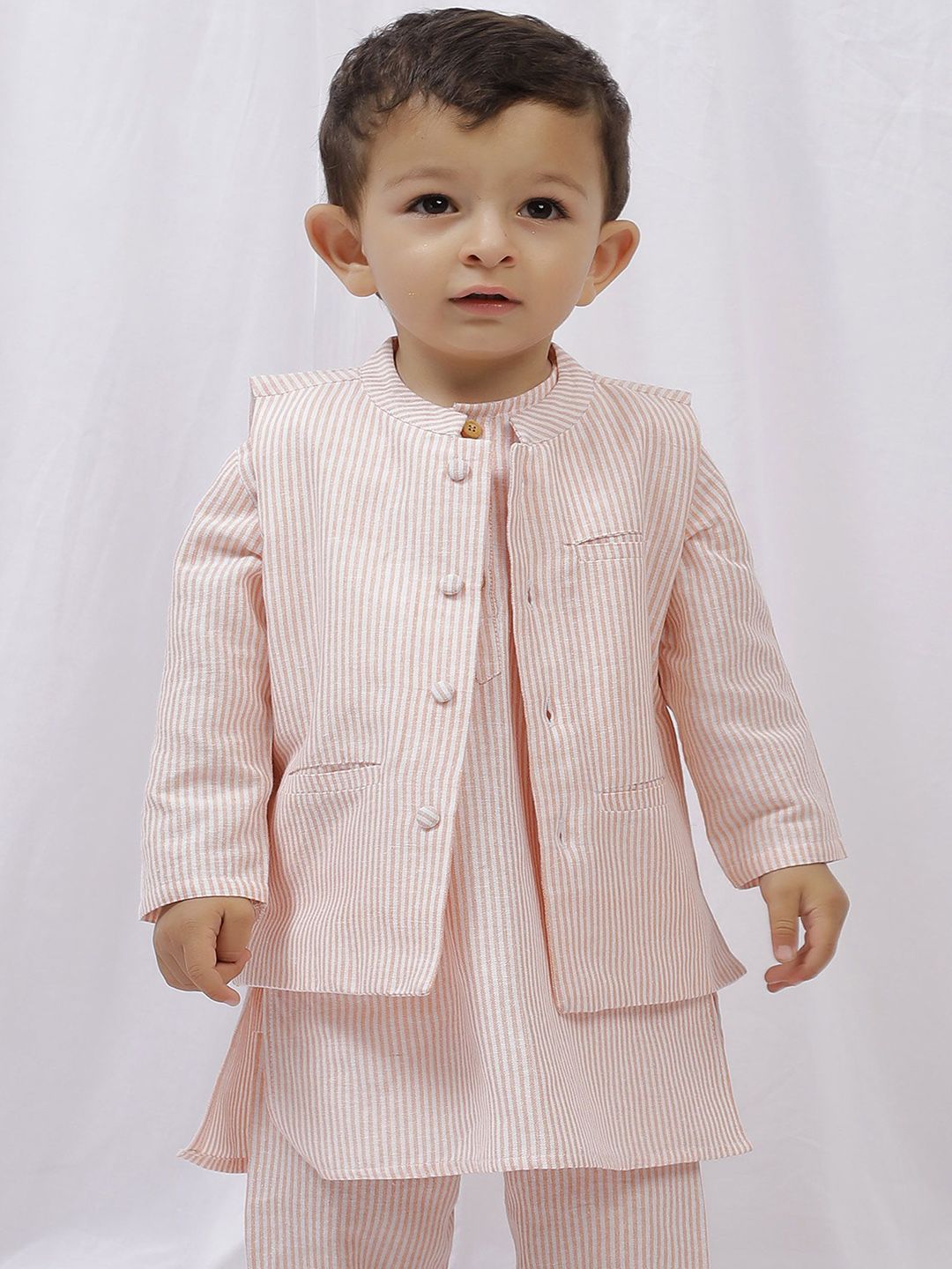 TJORI Boys Striped Woven Pure Cotton Nehru Jackets-picture-38