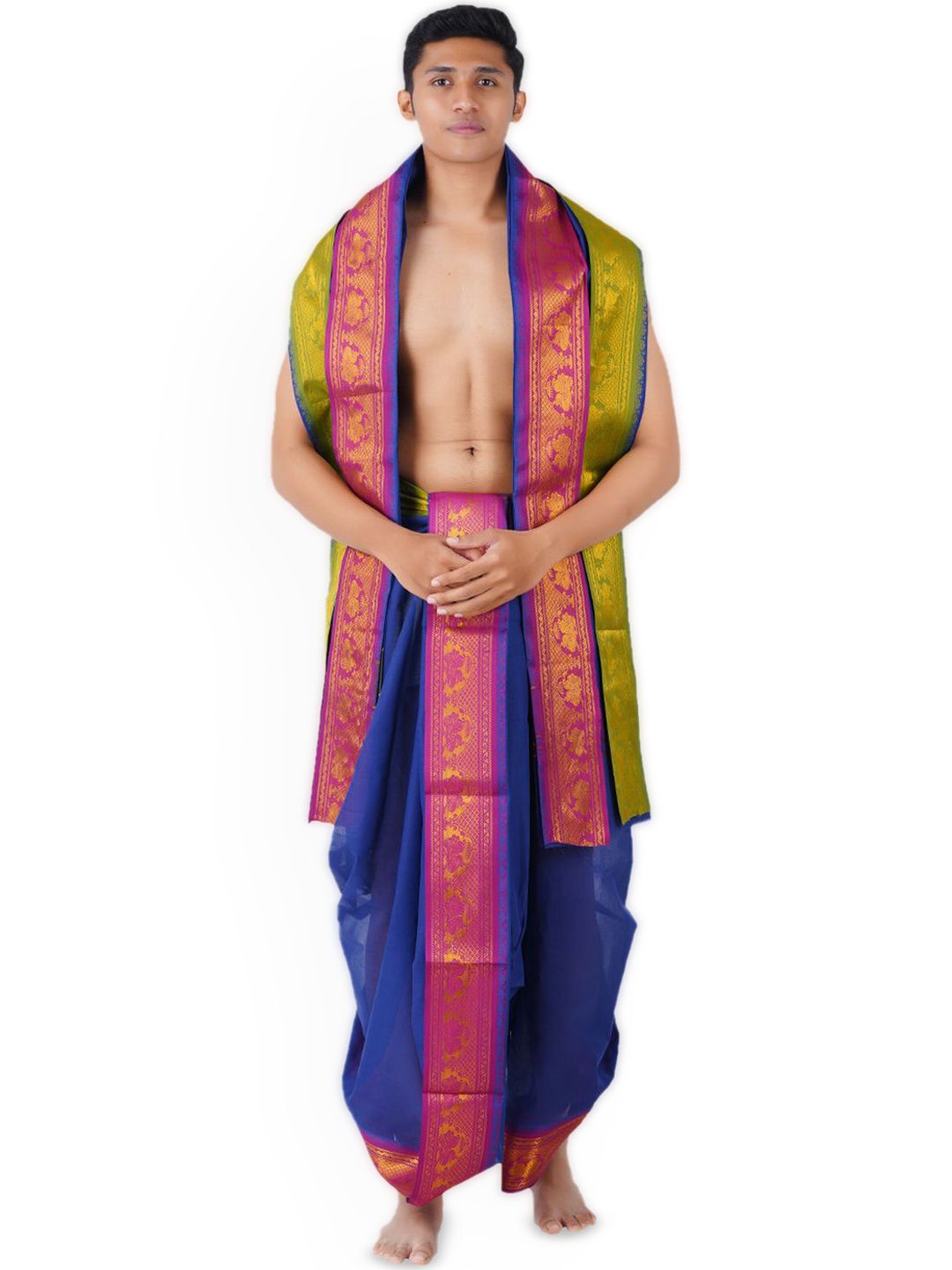 Ethazh Men Cotton Panjakacham with Angavastram-picture-22