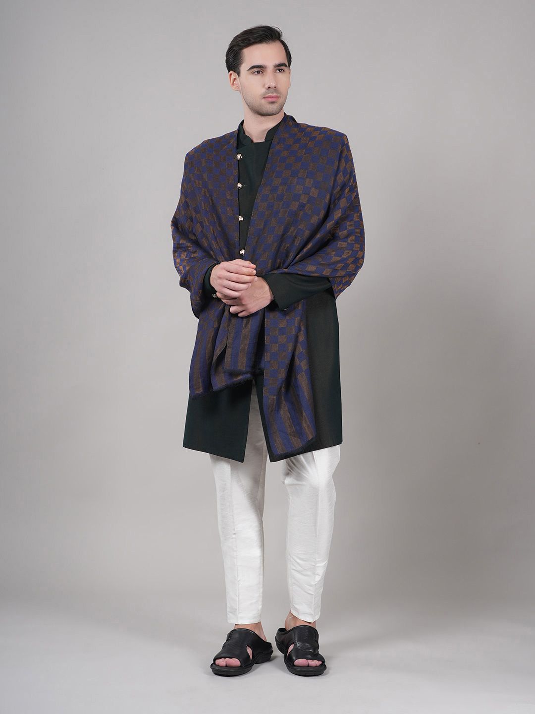MUFFLY Unisex Checked Stole-picture-25