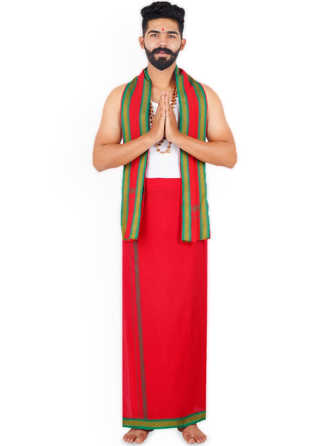 Ethazh Men Cotton Dhoti with Angavastram-picture-43