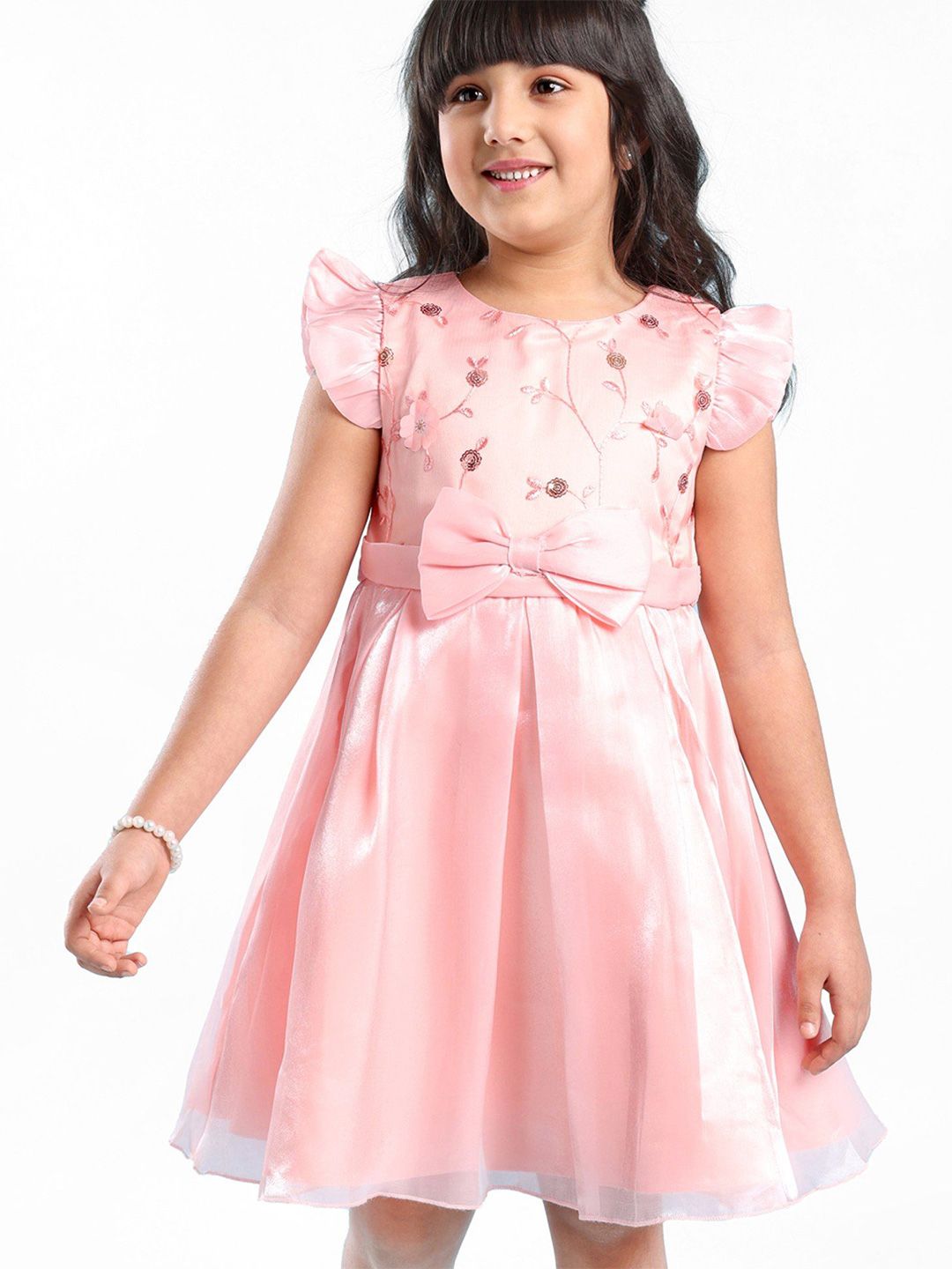 mark & mia Mark and Mia Girls Round Neck Cotton Fit & Flare Dress-picture-48