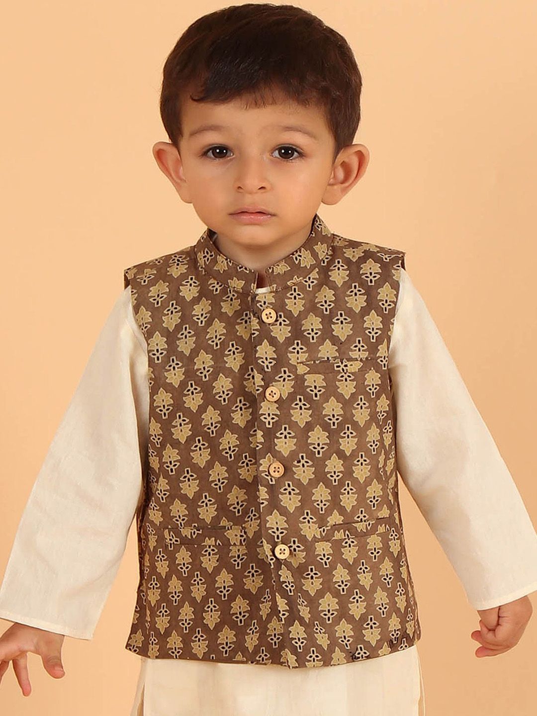 TJORI Boys Printed Pure Cotton Nehru Jacket-picture-36