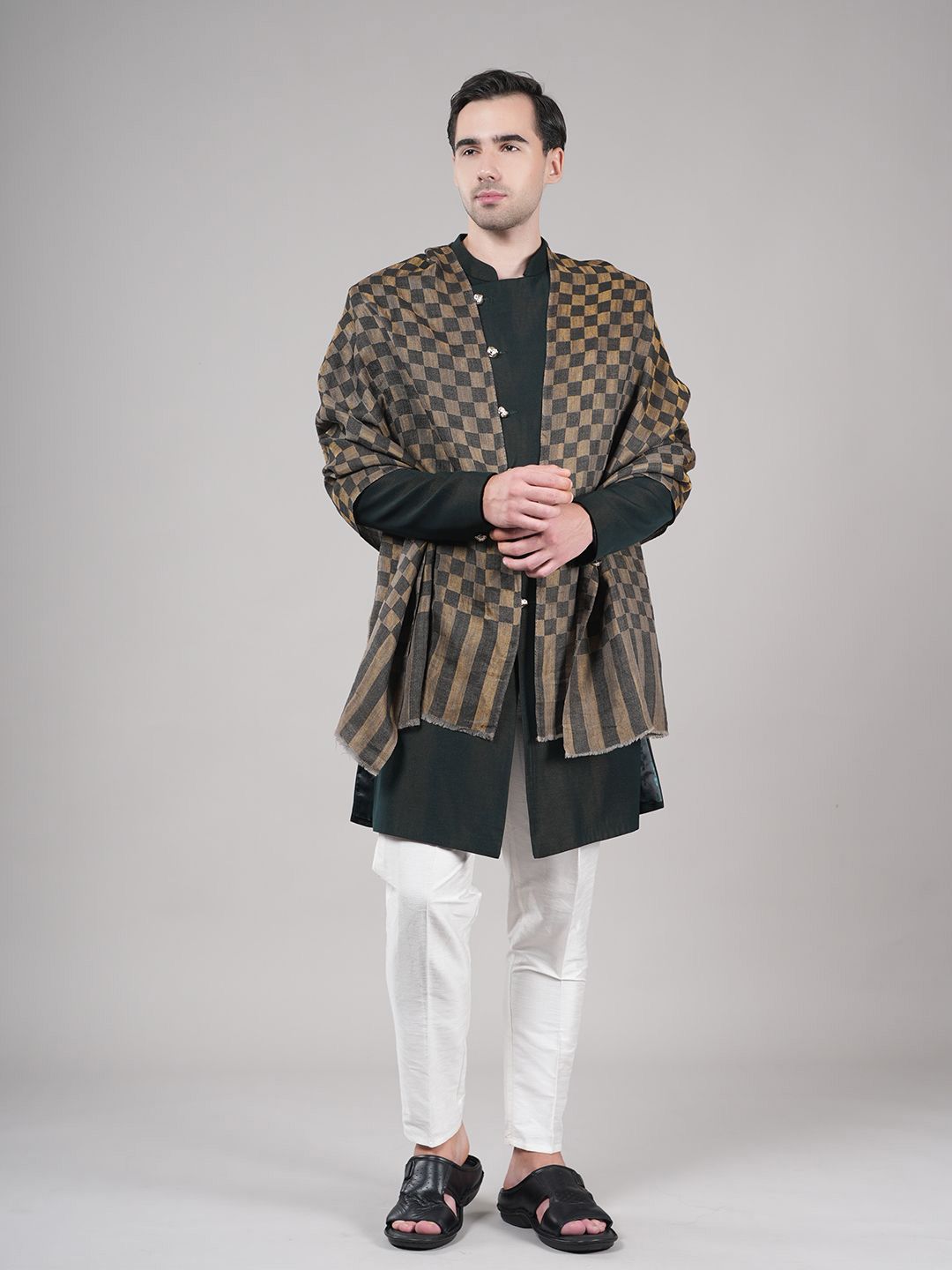 MUFFLY Unisex Checked Stole-picture-12