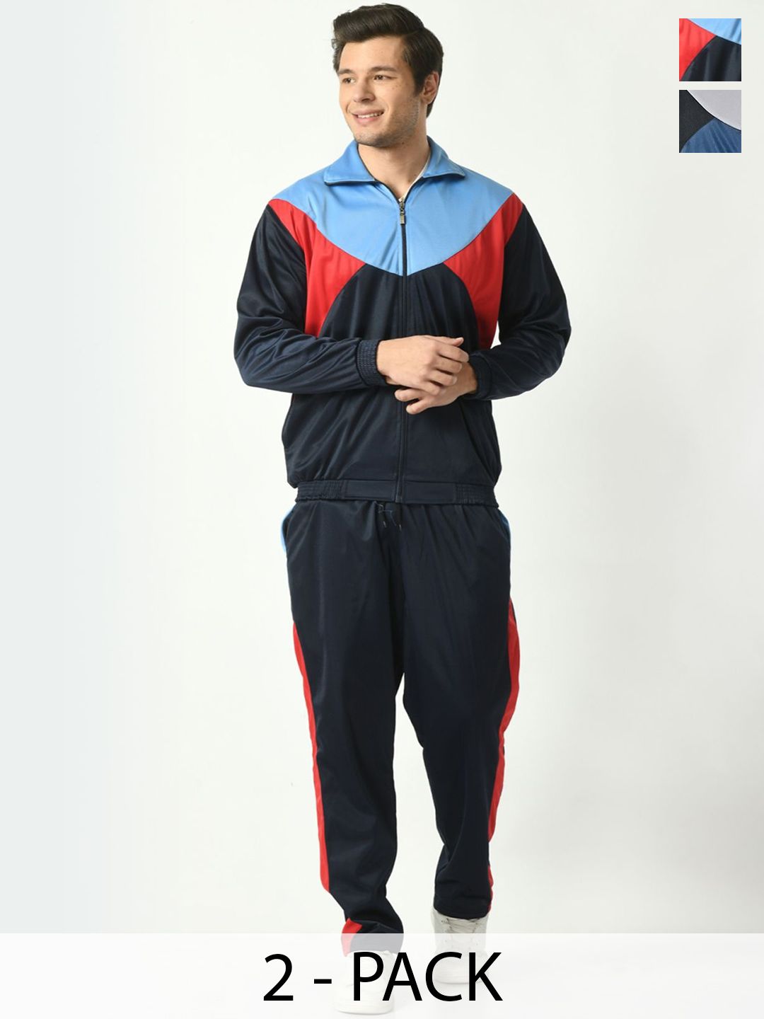 BAESD Pack Of 2 Men Mock Collar Long Sleeves Tracksuits-picture-22