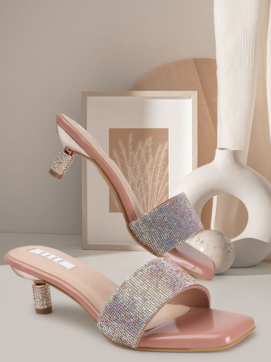 ELLE Women Embellished Ethnic Kitten Sandals-picture-16