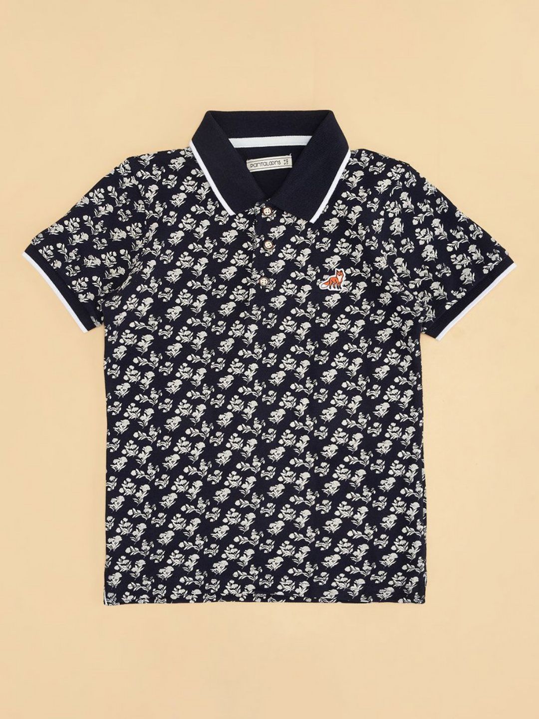 Pantaloons Junior Boys Floral Printed Polo Collar Cotton T-shirt-picture-32