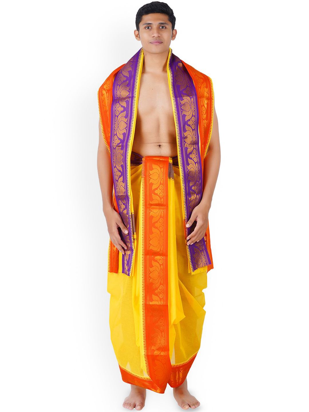 Ethazh Men Cotton Panjakacham with Angavastram-picture-29