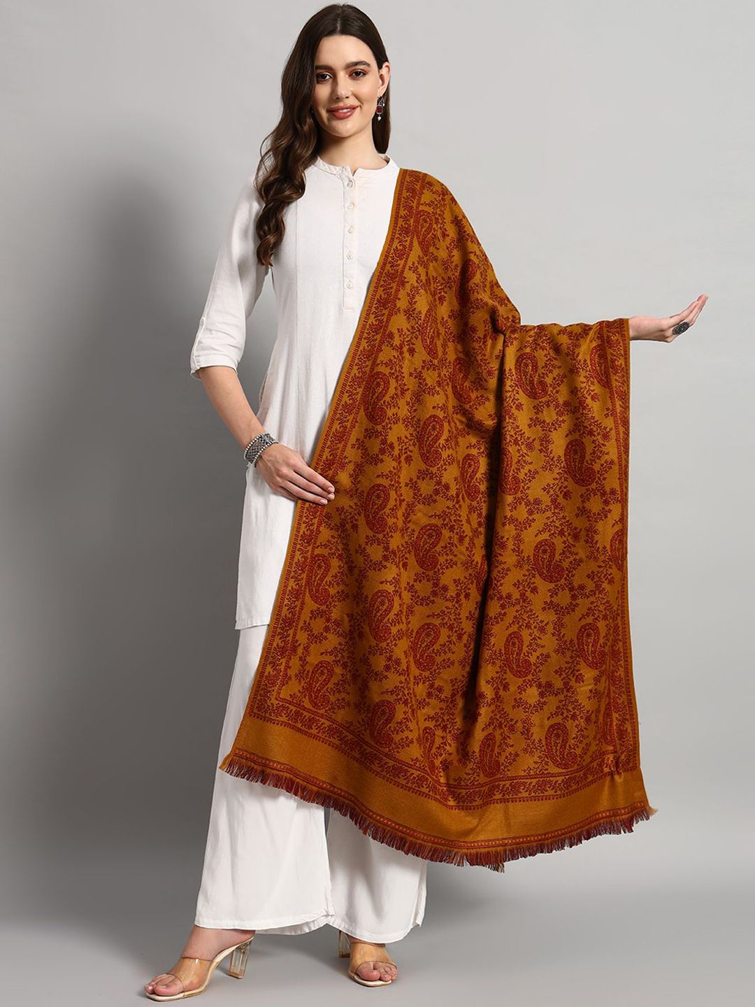 HANDICRAFT PALACE Paisley Woven Design Shawl-picture-25