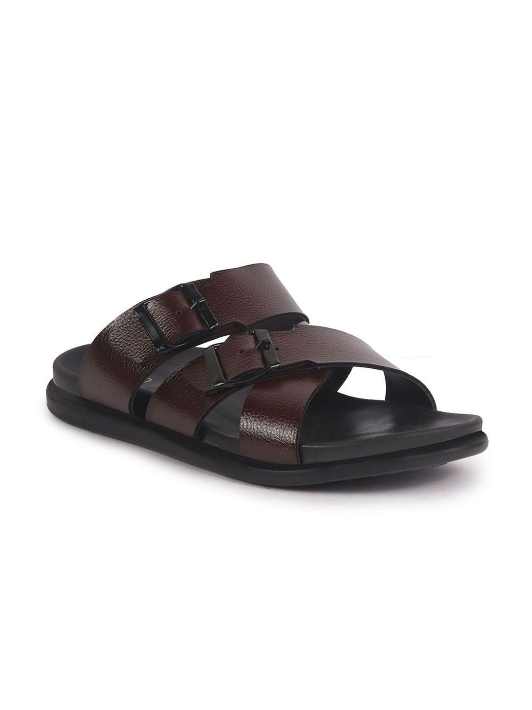 FAUSTO Men Comfort Open Toe Multi Adjustable Strap Ethnic Slip On Sandals-image-7