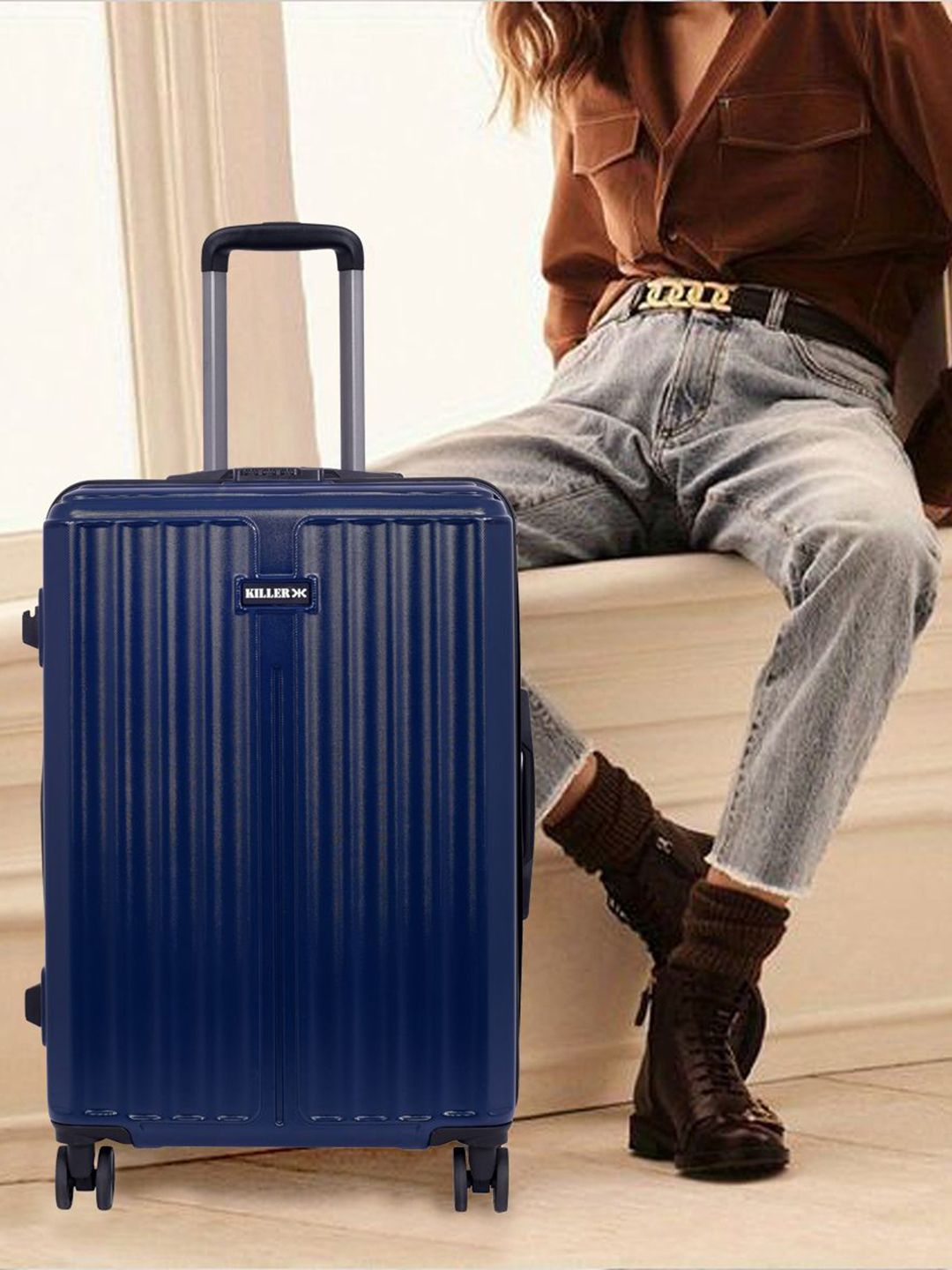 Killer Unisex Striped Hard-Sided Medium Trolley Bag-picture-25