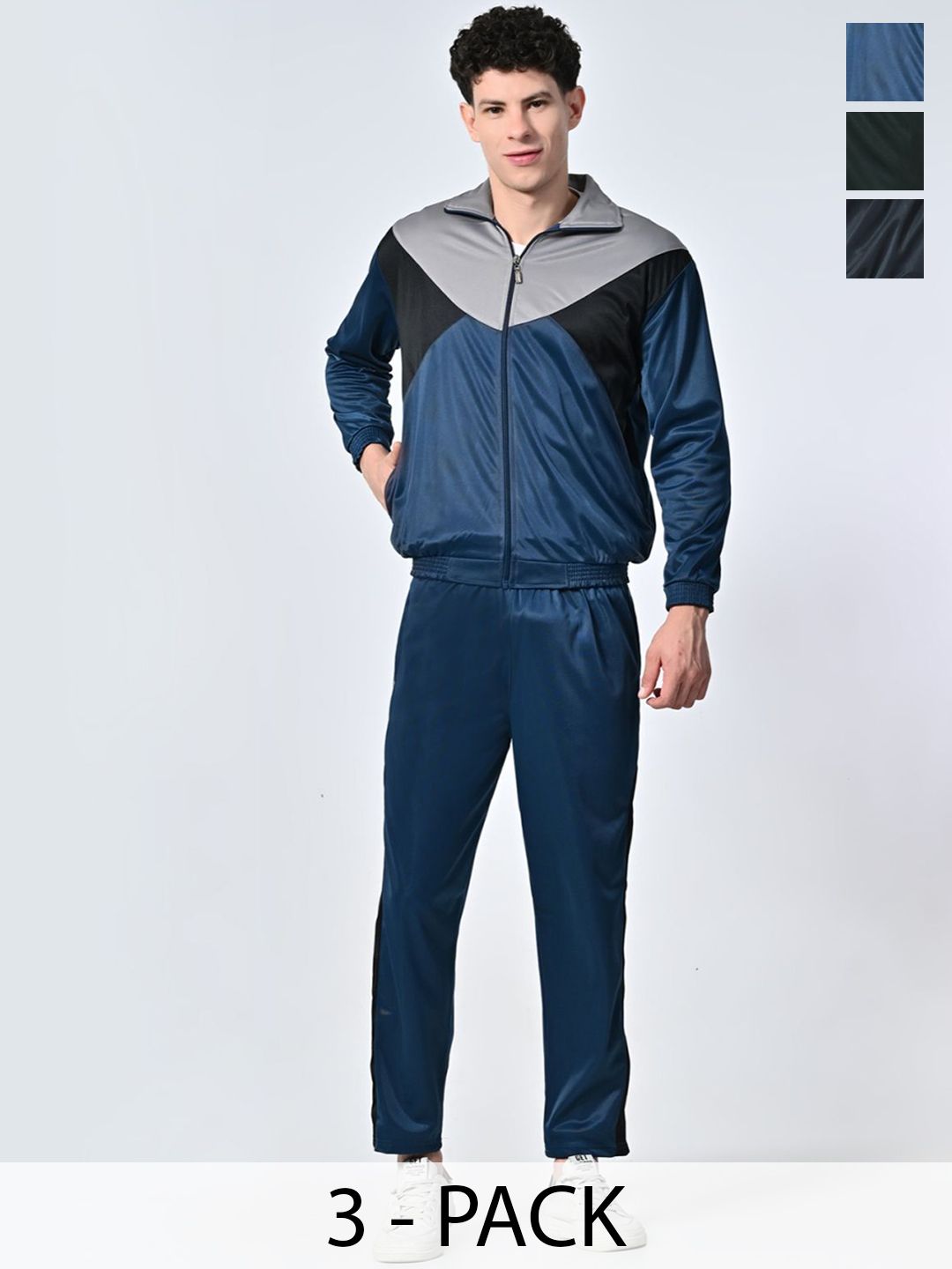 BAESD Men Pack Of 3 Colourblocked Tracksuits-picture-30