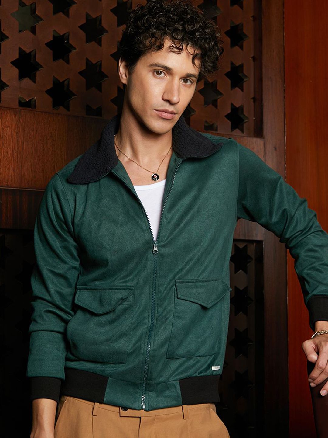 Campus Sutra Men Windcheater Biker Jacket-image-25