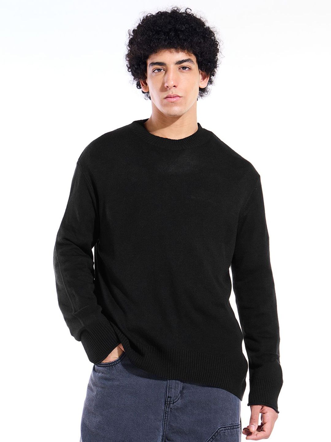 Bewakoof Men Solid Long Sleeves Round Neck Pullover-picture-15