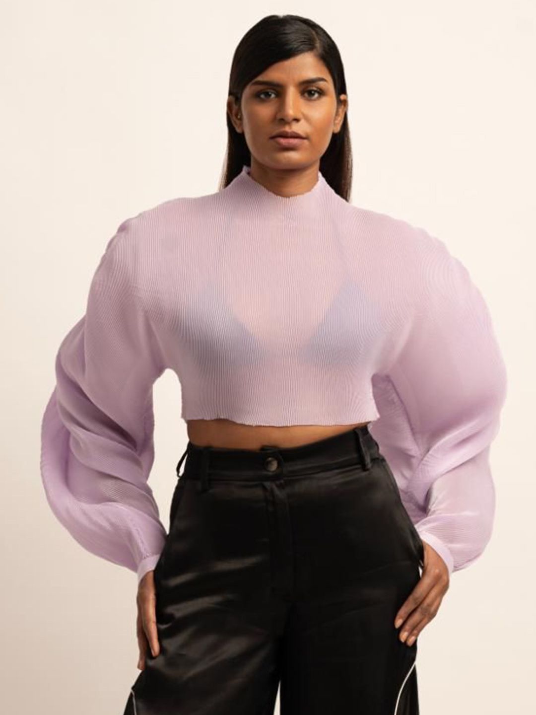 Siddhant Agrawal Women High Neck Crop Top-picture-10